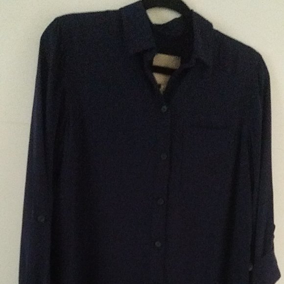 CASA CABANA Tops - CASA CABANA Navy Blue Shirt with tags. Long sleeve or convert to 3/4 sleeve.